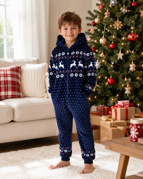 Blue Christmas Onesie-Family Matching Christmas Pajamas