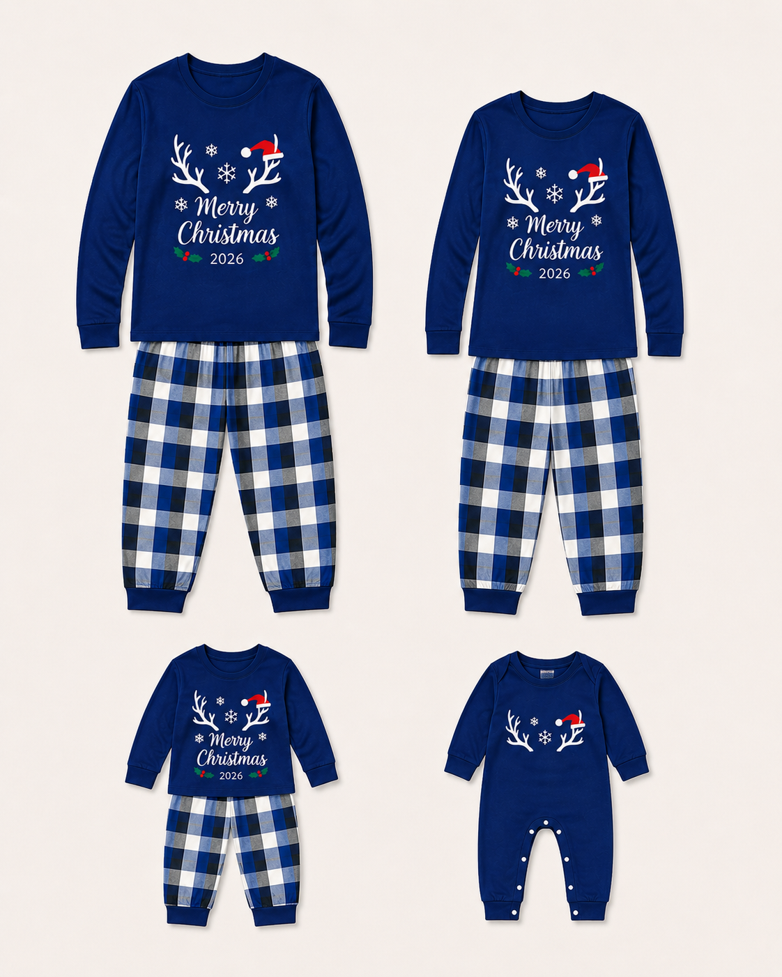 Merry Antlers 2026 Family Christmas Pajamas
