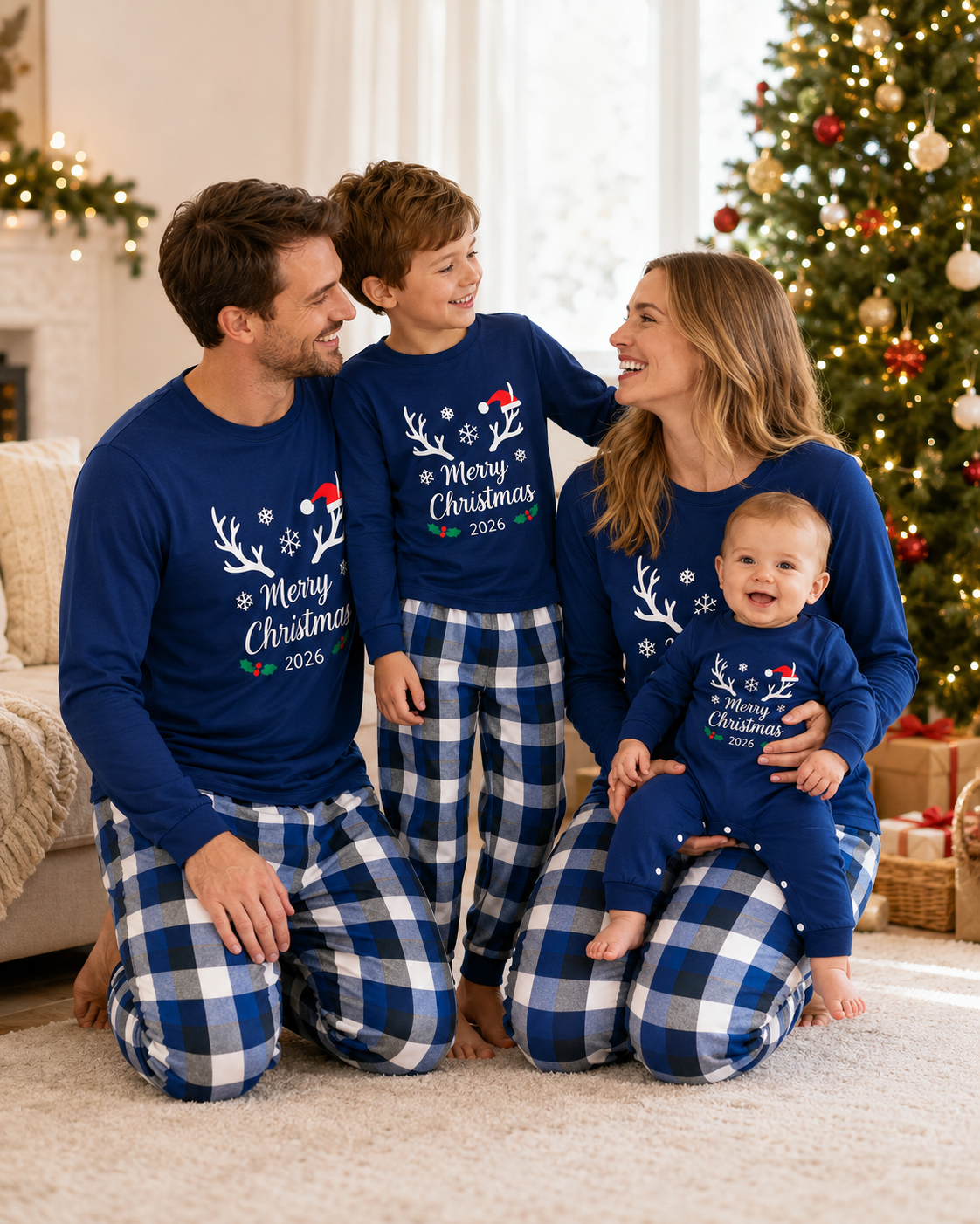 Merry Antlers 2026 Family Christmas Pajamas
