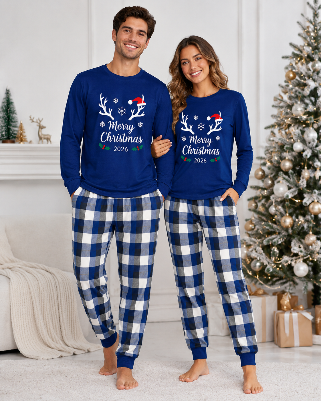 Merry Antlers 2026 Family Christmas Pajamas