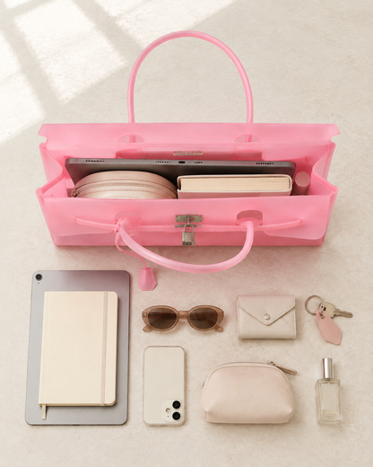 Horizontal Pink Color Jelly firkin bag