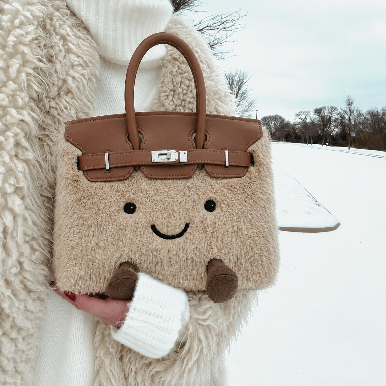 Fluffy Fox Brown-Jellycat Mini brikin  Bag