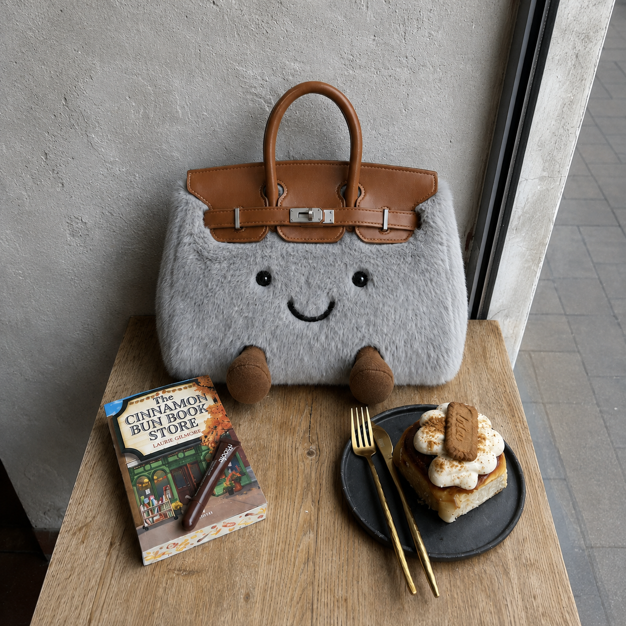 Fluffy Fox Grey-Jellycat Mini brikin  Bag
