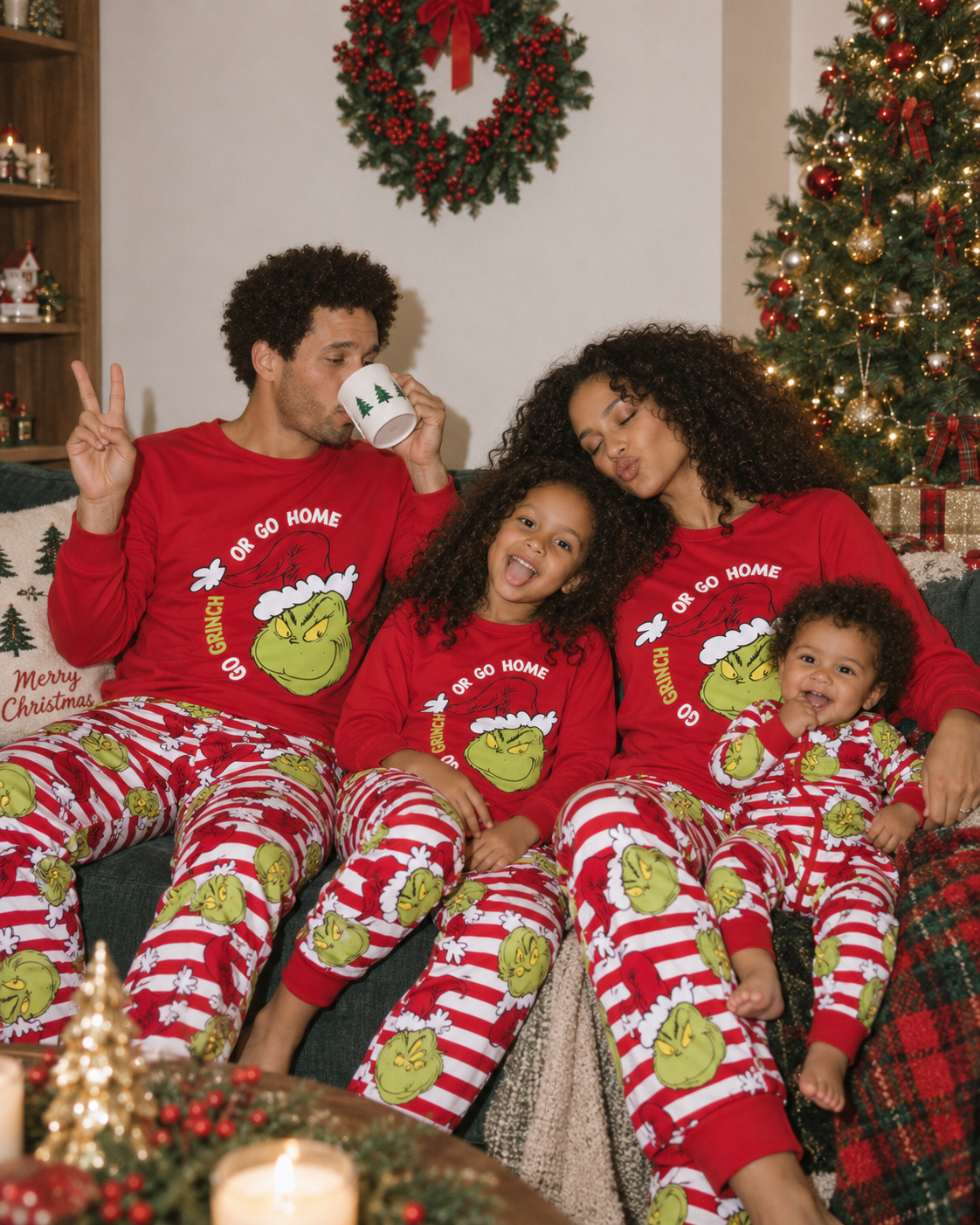 Merry Grinchmas-Family Matching Grinch Christmas Pajamas