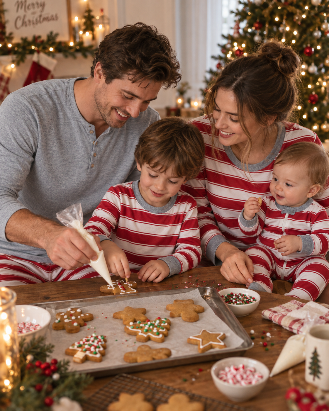 Pleasure Stripe- Red Plaid Family Christmas Pajamas