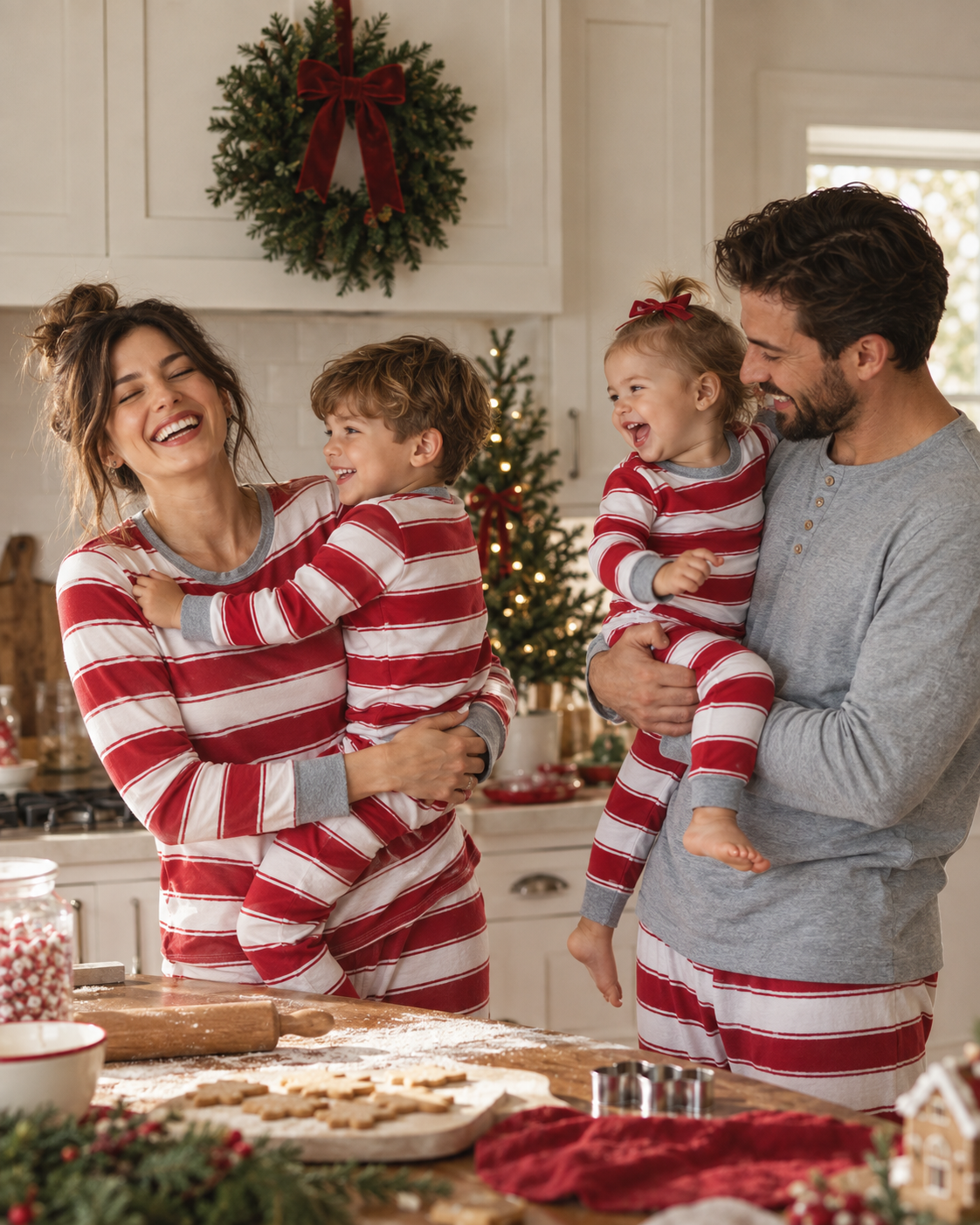 Pleasure Stripe- Red Plaid Family Christmas Pajamas