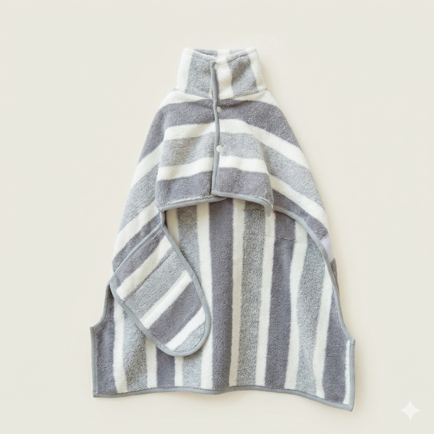 Quick Dry Dog Bathrobe With Striped Design And Adjustable Strap