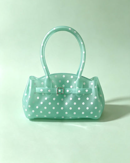Green White Polka Dot Horizontal Candy Color Jelly firkin bag