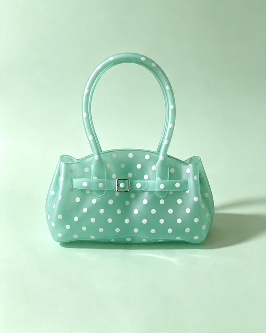Green White Polka Dot Horizontal Candy Color Jelly firkin bag