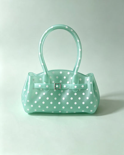 Green White Polka Dot Horizontal Candy Color Jelly firkin bag