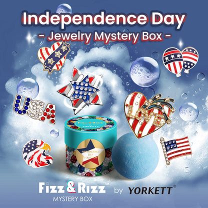 Fizz & Rizz by Yorkett Independence Day Theme Brooch Jewelry Mystery Box
