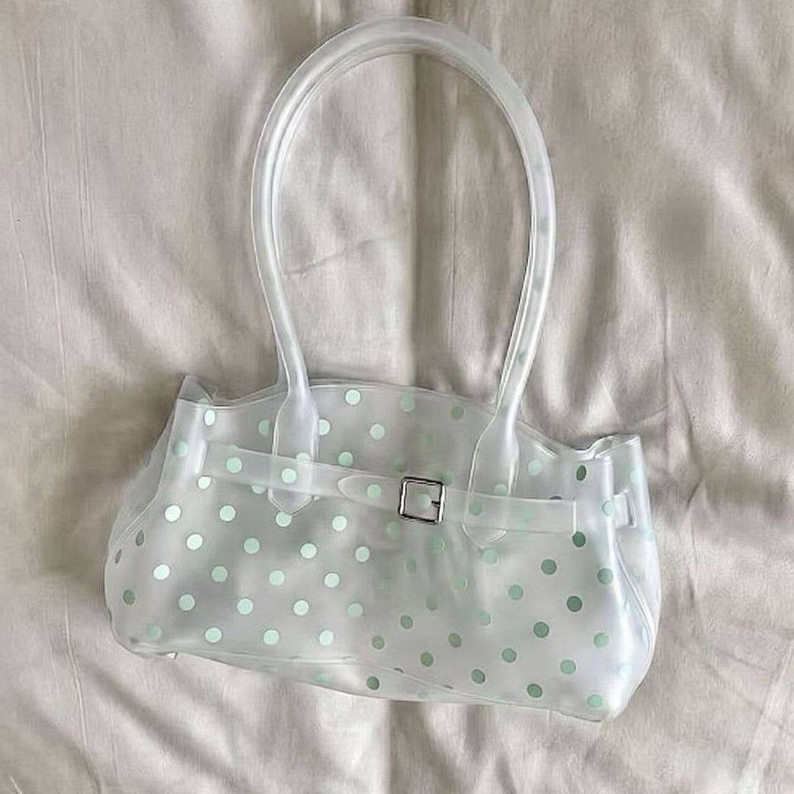 White Polka Dot Horizontal Candy Color Jelly firkin bag
