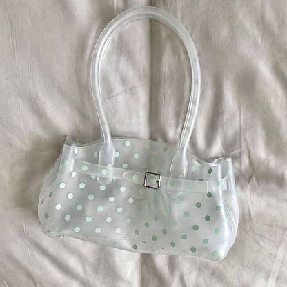 White Polka Dot Horizontal Candy Color Jelly firkin bag