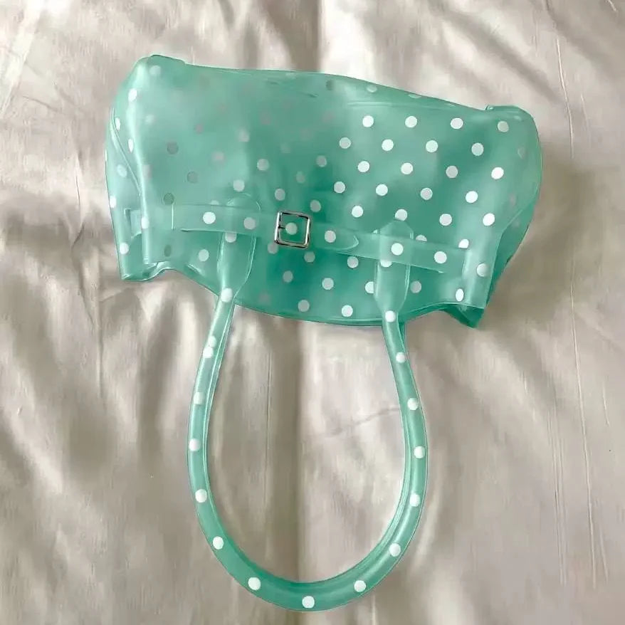 Green White Polka Dot Horizontal Candy Color Jelly firkin bag