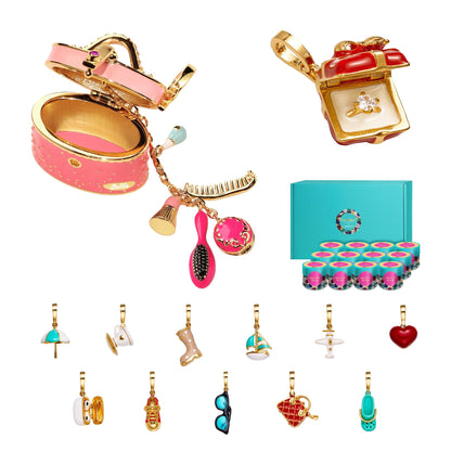 Fizz & Rizz Mystery Jewelry Box Travel Themed Charm Set with Necklace & Bracelet