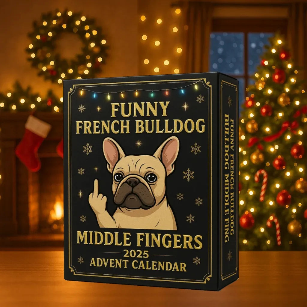 Funny French Bulldog Advent Calendar 2025 with 24 Unique Bulldog Surprises Every Day, Christmas Gift