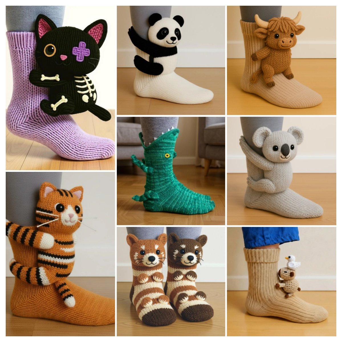 Christmas Socks - 3D Knit Animal Socks