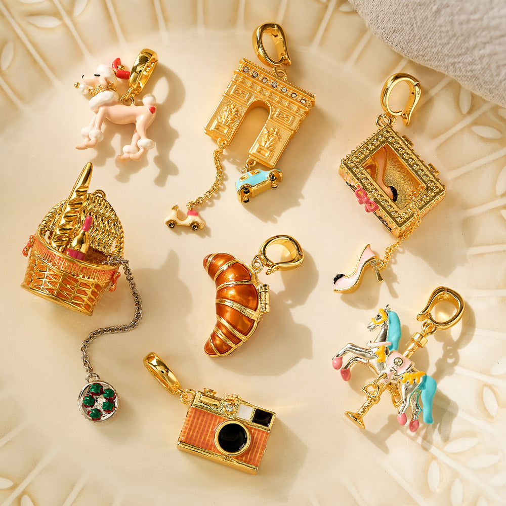 Jewelry Mystery Box with Amelia Collectible Themed Charms Chain Bracelet Adjustable Pendant