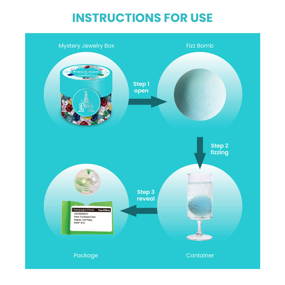 Jewelry Mystery Box with Amelia Collectible Themed Charms Chain Bracelet Adjustable Pendant