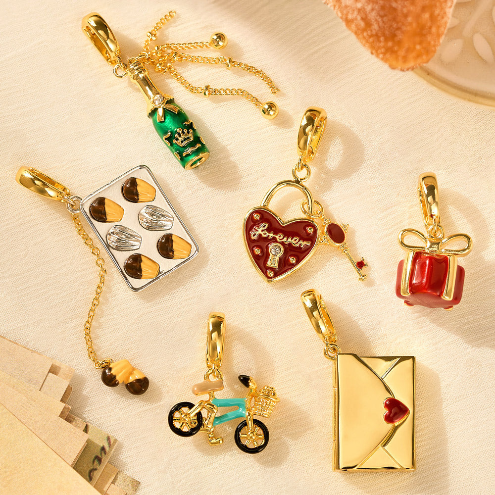 Jewelry Mystery Box with Amelia Collectible Themed Charms Chain Bracelet Adjustable Pendant