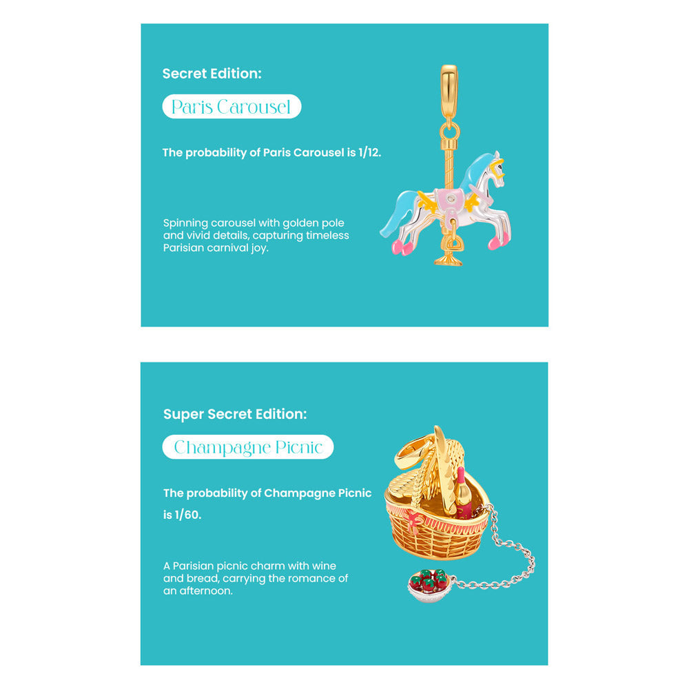 Jewelry Mystery Box with Amelia Collectible Themed Charms Chain Bracelet Adjustable Pendant