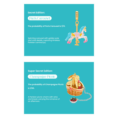 Jewelry Mystery Box with Amelia Collectible Themed Charms Chain Bracelet Adjustable Pendant