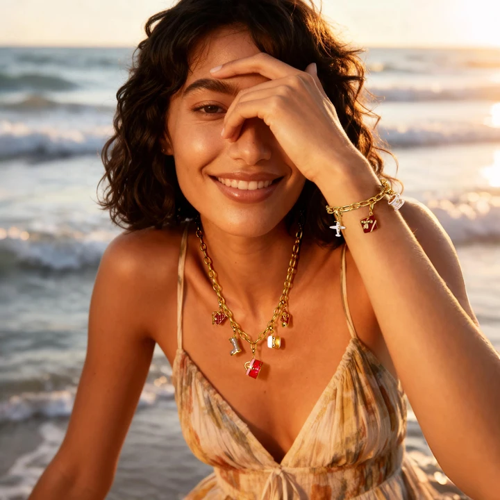 Fizz & Rizz Mystery Jewelry Box Travel Themed Charm Set with Necklace & Bracelet