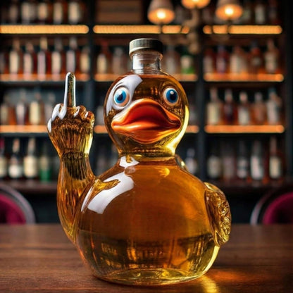Rebellious Duckie Whiskey Bourbon Decanter Bottle