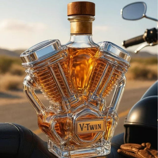 V Twin Engine Whiskey Bourbon Decanter Bottle