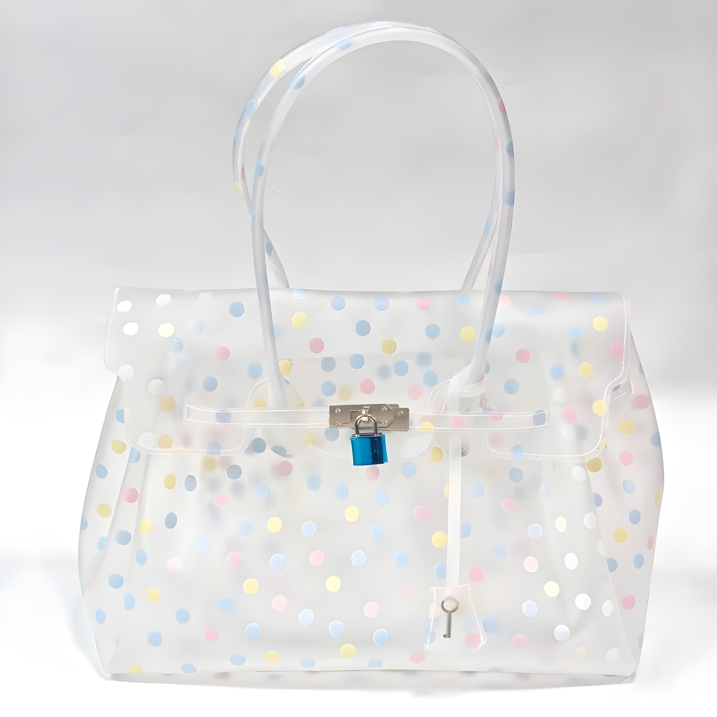 White Polka Dot TPU Jelly Tote Bag jellyfirkin bag