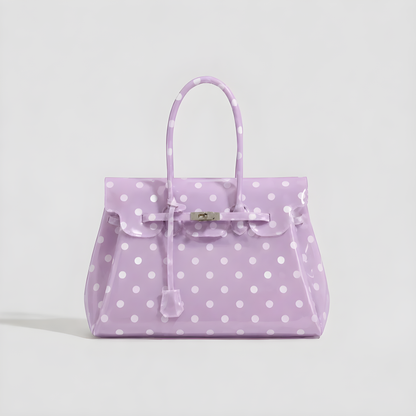 Purple White Polka Dot TPU Jellyfirkin Tote Bag