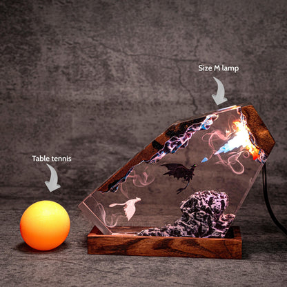 Handmade Resin Lamp – Warm Ambient LED Night Light, Unique Gift for Her