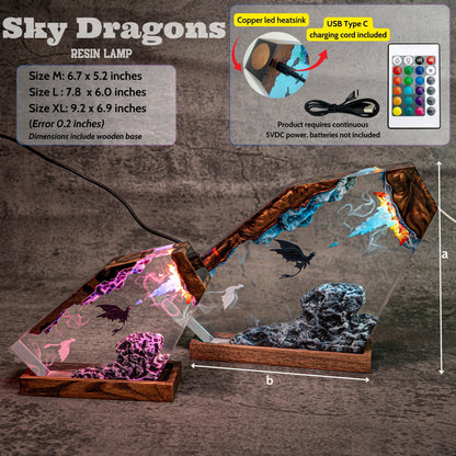 Handmade Resin Lamp – Warm Ambient LED Night Light, Unique Gift for Her