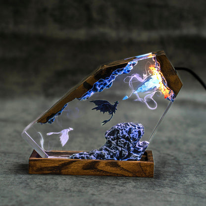 Handmade Resin Lamp – Warm Ambient LED Night Light, Unique Gift for Her