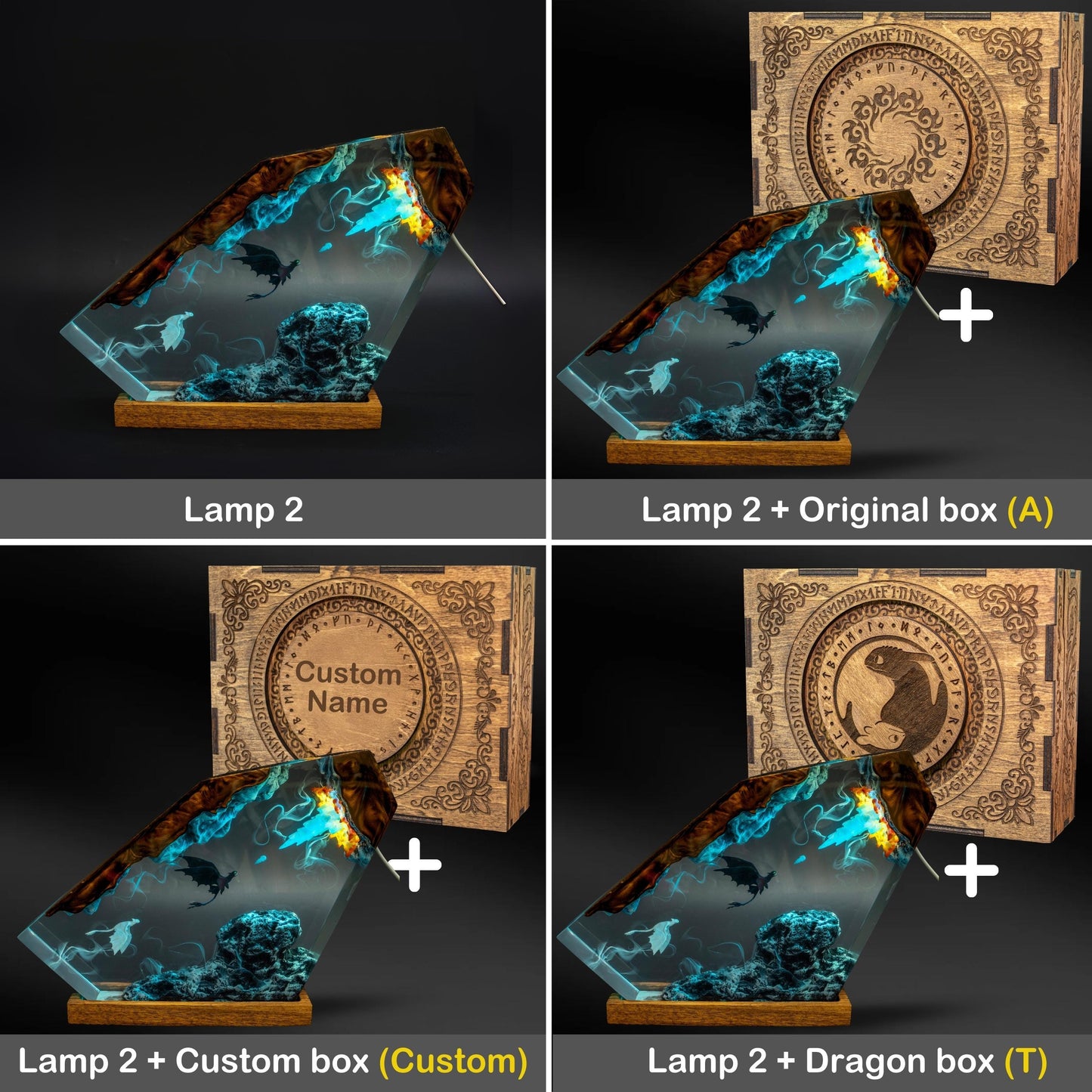 Handmade Resin Lamp – Warm Ambient LED Night Light, Unique Gift for Her