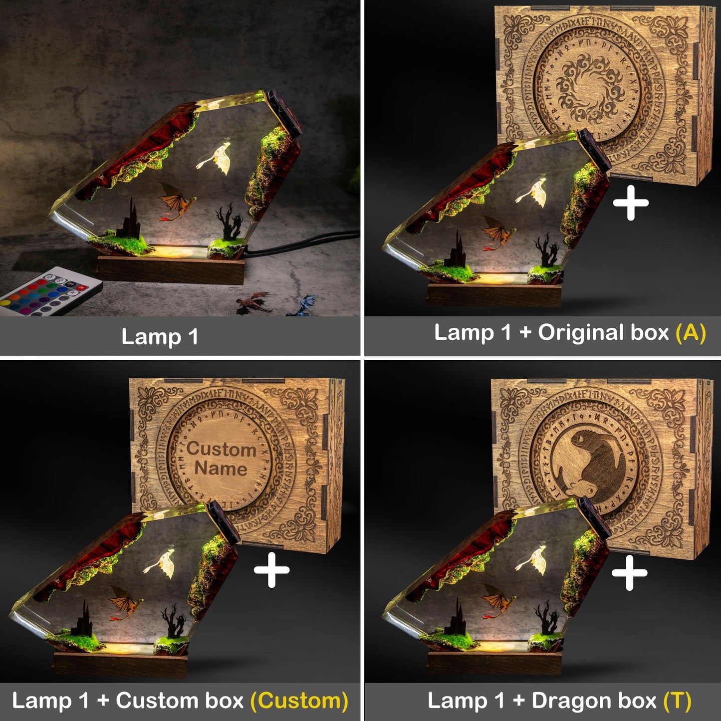 Handmade Resin Lamp – Warm Ambient LED Night Light, Unique Gift for Her