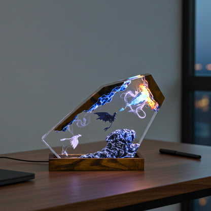 Handmade Resin Lamp – Warm Ambient LED Night Light, Unique Gift for Her