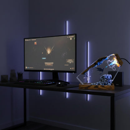 Handmade Resin Lamp – Warm Ambient LED Night Light, Unique Gift for Her