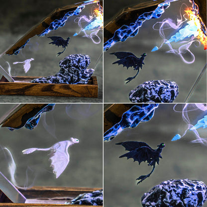 Handmade Resin Lamp – Warm Ambient LED Night Light, Unique Gift for Her