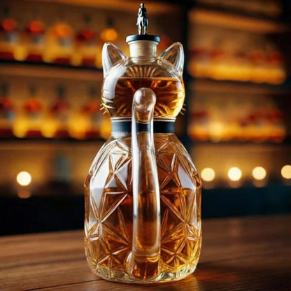 Pixel Cat Whiskey Bourbon Decanter Bottle