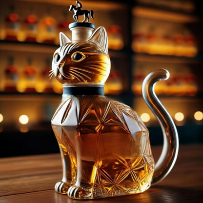 Pixel Cat Whiskey Bourbon Decanter Bottle