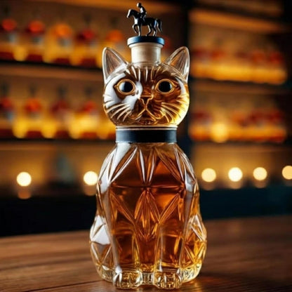 Pixel Cat Whiskey Bourbon Decanter Bottle
