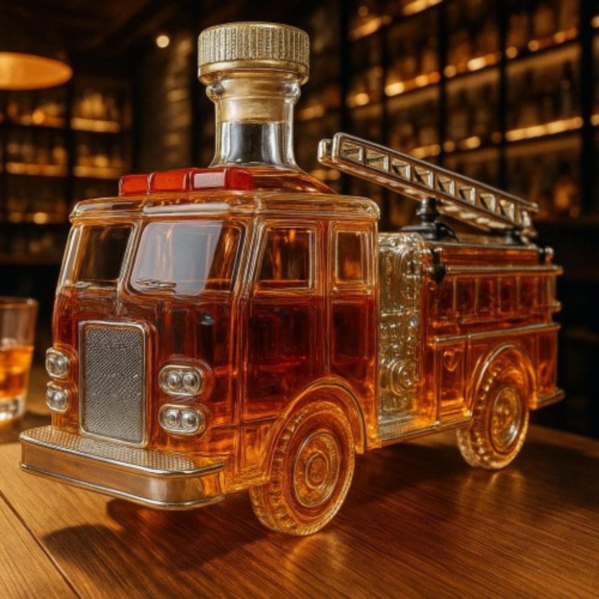 Fire Truck Whiskey Bourbon Decanter Bottle