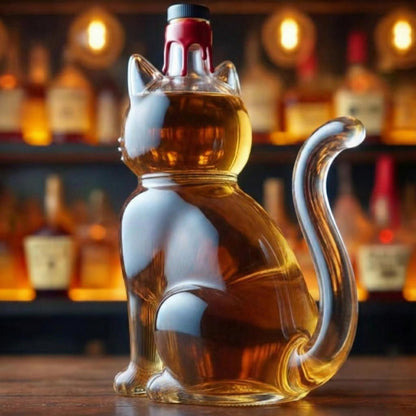 Smiling Cat Whiskey Bourbon Decanter Bottle