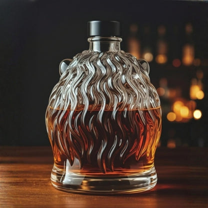 Lion Whiskey Bourbon Decanter Bottle