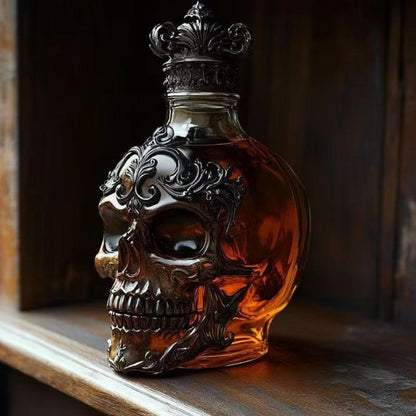 Skull Whiskey Bourbon Decanter Bottle