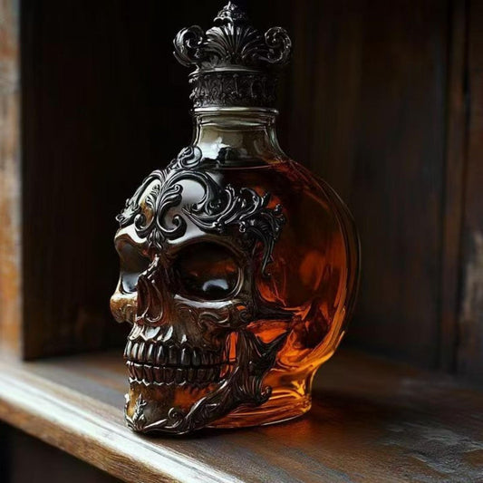 Skull Whiskey Bourbon Decanter Bottle