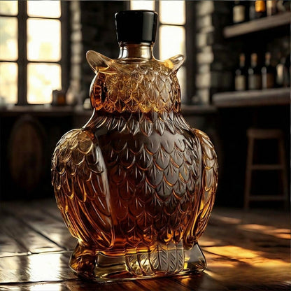 Owl Whiskey Bourbon Decanter Bottle