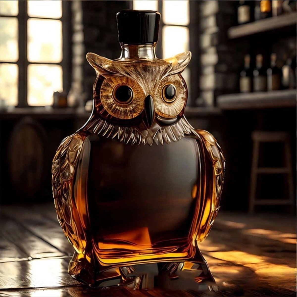 Owl Whiskey Bourbon Decanter Bottle