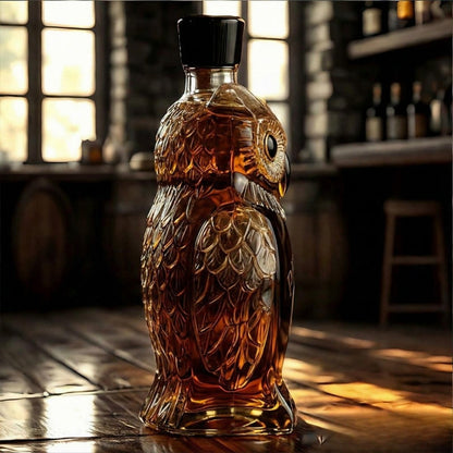 Owl Whiskey Bourbon Decanter Bottle